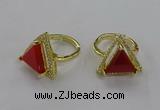 NGR273 14*14mm triangle agate gemstone rings wholesale