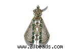 Pend119 22*30mm copper pendant pave zirconia gold plated