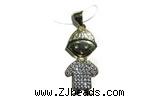 Pend176 12*23mm copper pendant pave zirconia gold plated