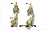 Pend233 18*30mm copper bear pendant pave zirconia gold plated