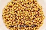 Silv24 2mm, 2.5mm, 3mm, 4mm 925 Sterling Silver Beads Gold Plated