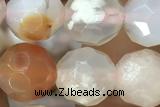 AGAT08 15 inches 8mm faceted round sakura agate gemstone beads