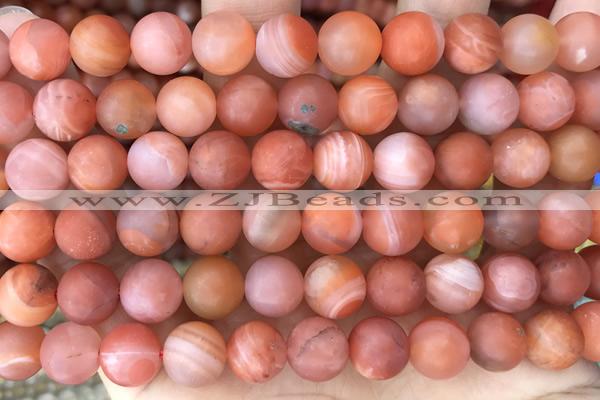 AGAT102 15 inches 10mm round matte red agate beads