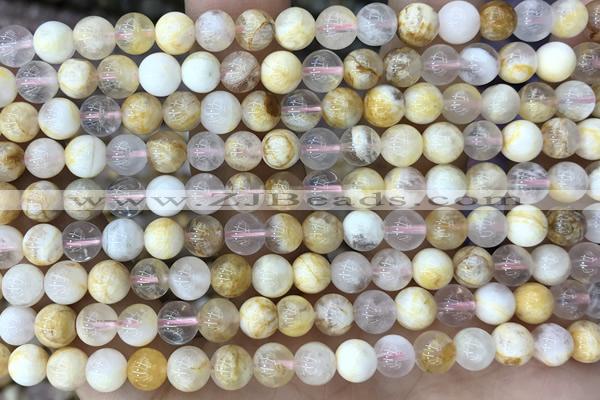 AGAT103 15 inches 6mm round phantom sakura agate beads