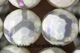 AGAT25 15 inches 12mm faceted round AB-color tibetan agate beads