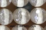 AGAT26 15 inches 8mm faceted round AB-color tibetan agate beads