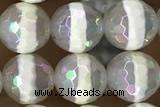 AGAT29 15 inches 8mm faceted round AB-color tibetan agate beads