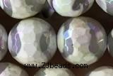 AGAT32 15 inches 10mm faceted round AB-color tibetan agate beads