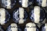 AGAT41 15 inches 8mm faceted round AB-color tibetan agate beads