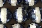 AGAT42 15 inches 10mm faceted round AB-color tibetan agate beads