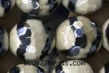 AGAT48 15 inches 10mm faceted round AB-color tibetan agate beads