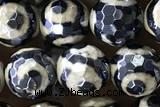 AGAT49 15 inches 8mm faceted round AB-color tibetan agate beads