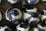 AGAT50 15 inches 10mm faceted round AB-color tibetan agate beads