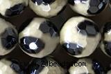 AGAT55 15 inches 8mm faceted round AB-color tibetan agate beads