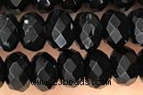 AGAT66 15 inches 4*6mm faceted rondelle black onyx gemstone beads