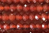 AGAT68 15 inches 2*4mm faceted rondelle red agate gemstone beads