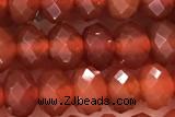 AGAT69 15 inches 4*6mm faceted rondelle red agate gemstone beads