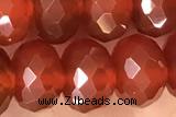 AGAT71 15 inches 6*10mm faceted rondelle red agate gemstone beads