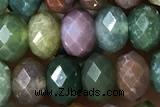 AGAT73 15 inches 5*8mm faceted rondelle Indian agate gemstone beads