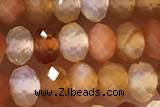 AGAT75 15 inches 4*6mm faceted rondelle banded agate gemstone beads