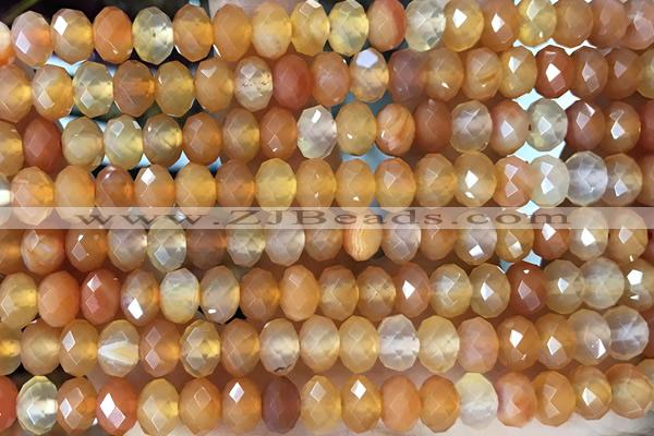 AGAT76 15 inches 5*8mm faceted rondelle banded agate gemstone beads