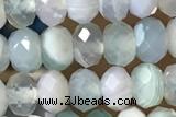 AGAT81 15 inches 4*6mm faceted rondelle banded agate gemstone beads