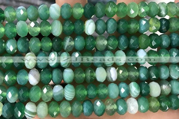 AGAT85 15 inches 5*8mm faceted rondelle banded agate gemstone beads