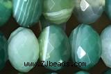 AGAT86 15 inches 6*10mm faceted rondelle banded agate gemstone beads