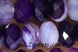 AGAT87 15 inches 5*8mm faceted rondelle banded agate gemstone beads