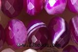 AGAT93 15 inches 6*10mm faceted rondelle banded agate gemstone beads