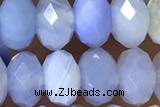 AGAT94 15 inches 5*8mm faceted rondelle banded agate gemstone beads
