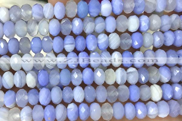AGAT94 15 inches 5*8mm faceted rondelle banded agate gemstone beads