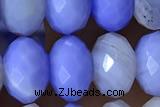 AGAT95 15 inches 6*10mm faceted rondelle banded agate gemstone beads