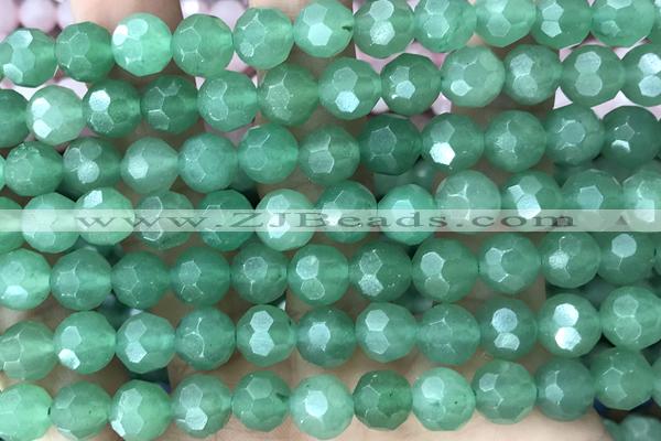 AVEN01 15 inches 8mm faceted round green aventurine gemstone beads