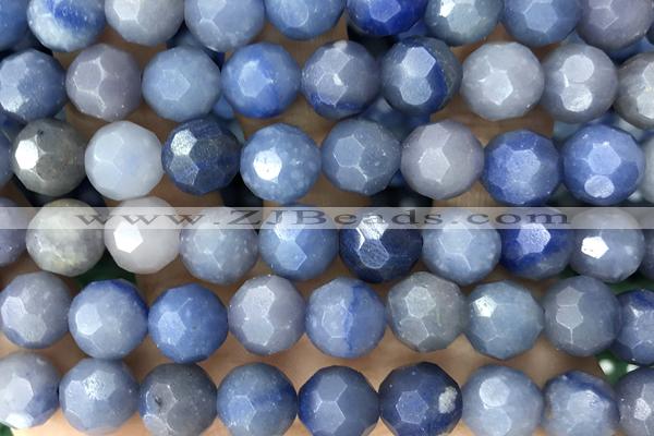 AVEN03 15 inches 10mm faceted round blue aventurine gemstone beads