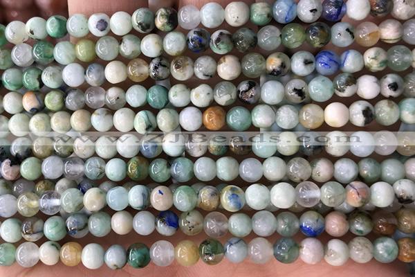 CHRY04 15 inches 4mm round chrysocolla gemstone beads