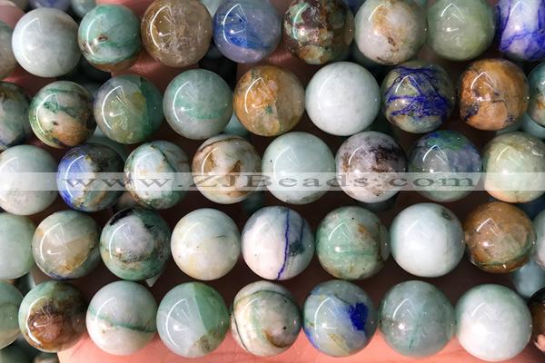 CHRY08 15 inches 12mm round chrysocolla gemstone beads