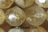 CITR01 15 inches 10mm faceted round citrine gemstone beads