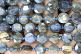 COIN03 15 inches 11mm faceted coin kyanite gemstone beads