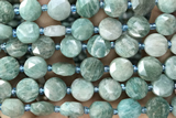 COIN15 15 inches 10mm faceted coin amazonite gemstone beads