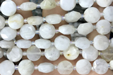 COIN22 15 inches 10mm faceted coin white moonstone beads