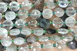 COIN23 15 inches 10mm faceted coin phantom quartz beads