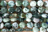 COIN34 15 inches 10mm faceted coin tree agate beads