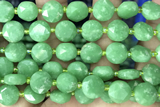 COIN38 15 inches 10mm faceted coin jade gemstone beads