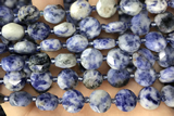COIN39 15 inches 10mm faceted coin blue spot stone beads