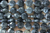 COIN43 15 inches 10mm faceted coin black labradorite beads