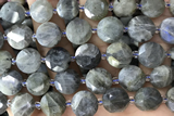 COIN45 15 inches 12mm faceted coin labradorite gemstone beads
