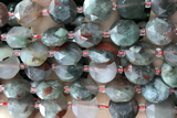 COIN51 15 inches 12mm faceted coin blood jasper gemstone beads