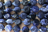 COIN62 15 inches 12mm faceted coin sodalite gemstone beads