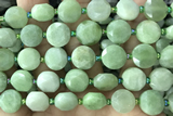 COIN71 15 inches 12mm faceted coin jade gemston beads